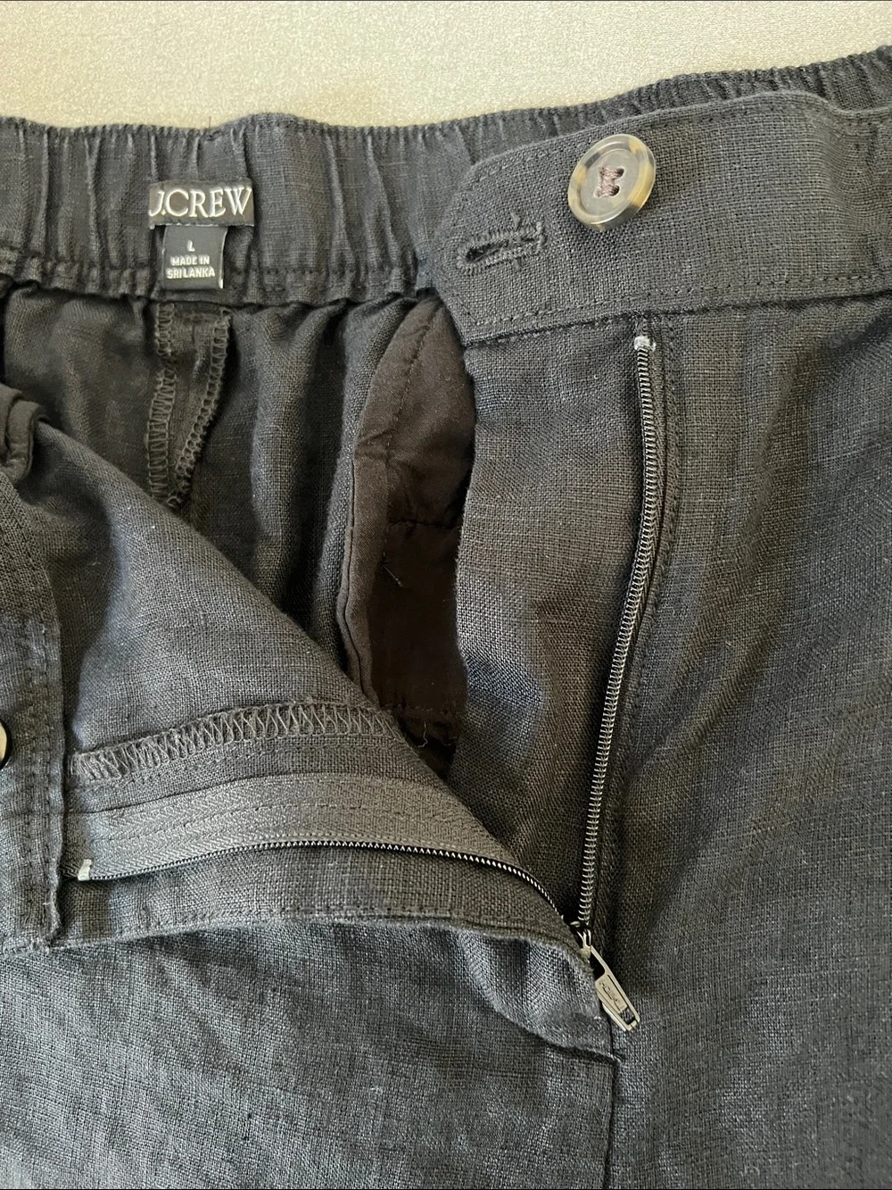 J. Crew | Black 100% Linen Shorts #CH874 Size L